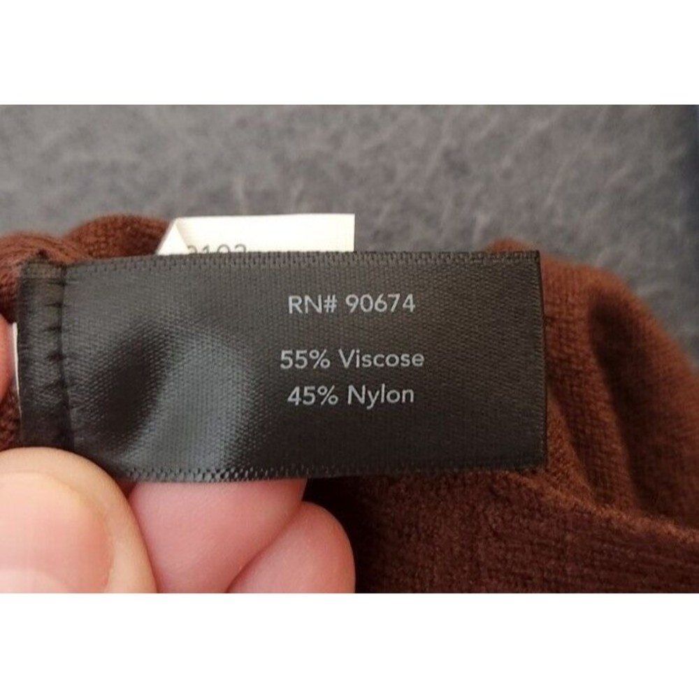 Boston Proper Women's Chocolate Brown V Neck Pullover Tie Sweater Dress NWT Sz L - Picture 9 of 11